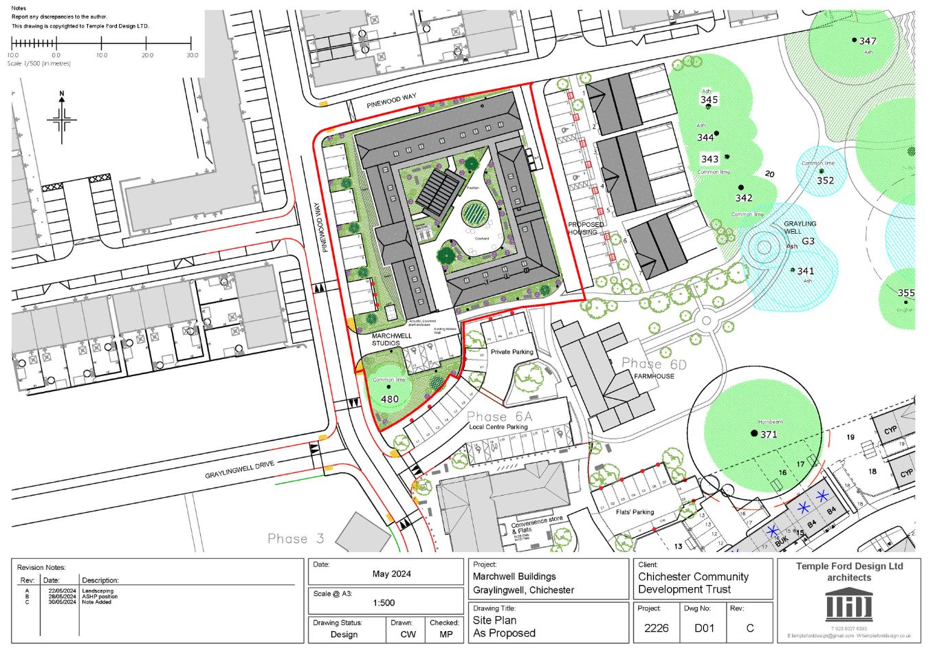 Architects plans - Marchwell Site plan as Proposed