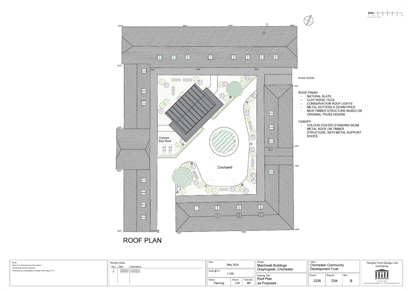 Architects plans - Roof Plan as Proposed