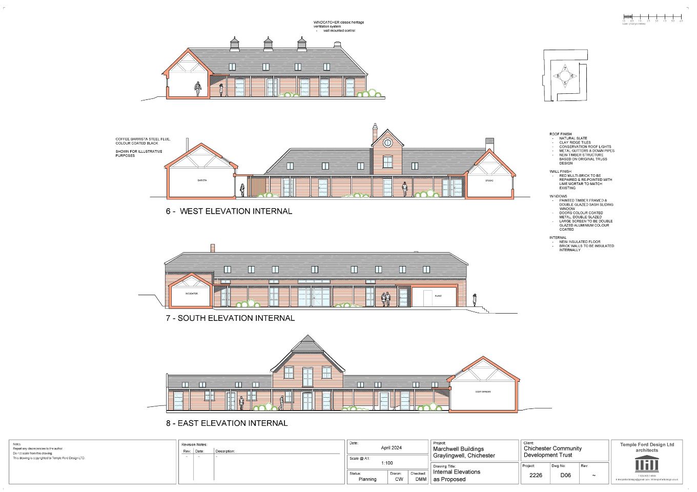 Architects plans - Internal Elevations as Proposed